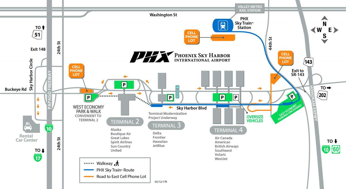 Aeropuerto internacional de Phoenix mapa