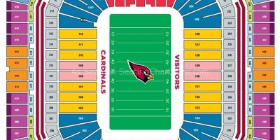 La universidad de Phoenix stadium de asientos mapa