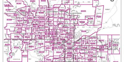 La ciudad de Phoenix código postal mapa