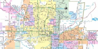 La ciudad de Phoenix mapa de Arizona