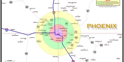 Mapa de la zona de Phoenix