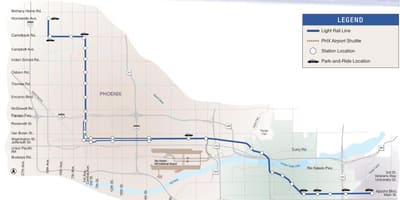 Phoenix mapa de transporte público